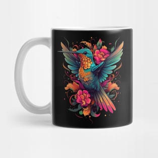 Cute Hummingbird with Flowers Mug